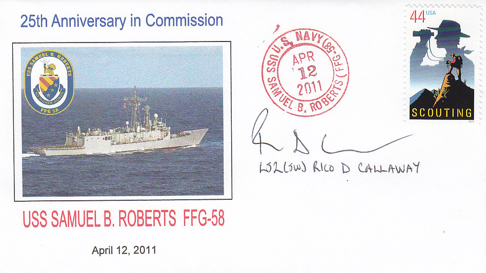 Beleg USS SAMUEL B. ROBERTS FFG-58 25 Jahre im Dienst 