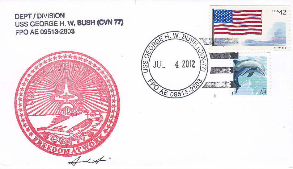 Beleg USS GEORGE H.W. BUSH CVN-77 Independence Day 2012