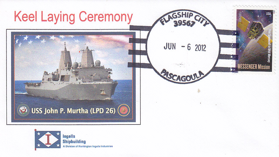 Beleg USS JOHN P. MURTHA LPD-26 Kiellegung