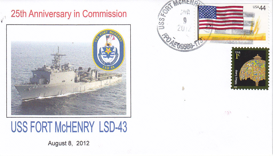 Beleg USS FORT McHENRY LSD-43 25 Jahre im Dienst Vorderseite