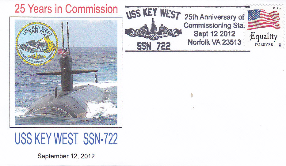 Beleg USS KEY WEST SSN-722 25 Jahre im Dienst