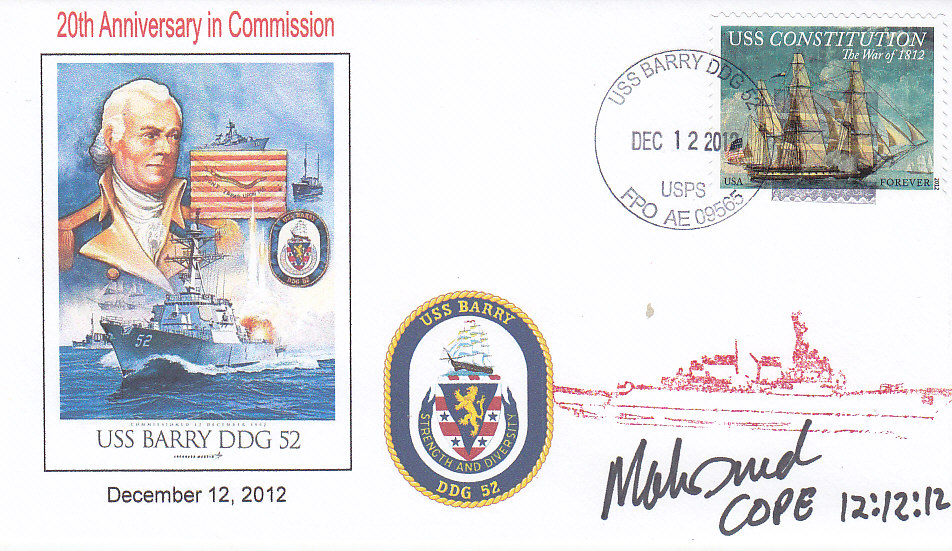 Beleg USS BARRY DDG-52 20 Jahre im Dienst