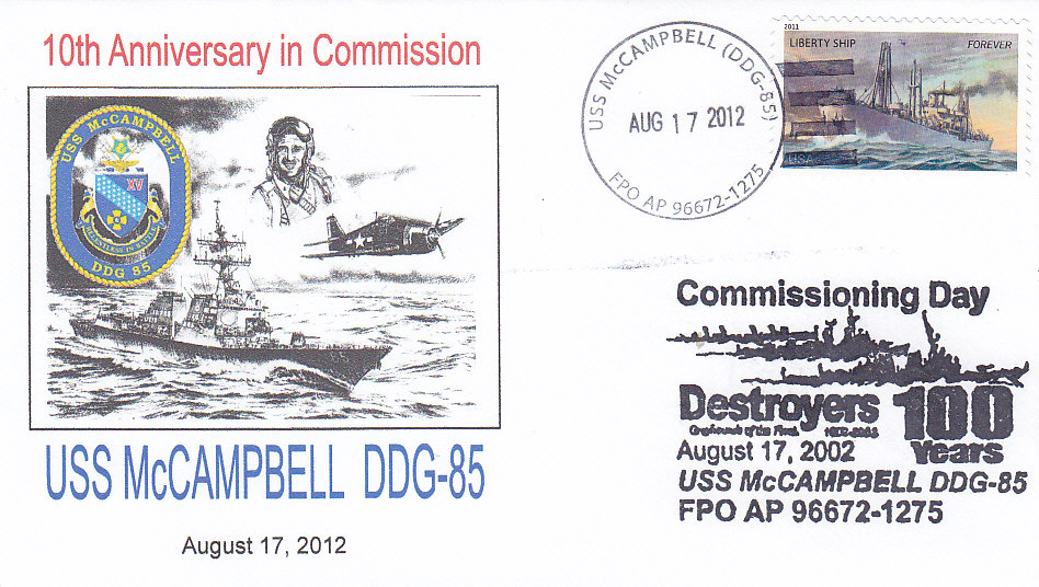 Beleg USS McCAMPBELL DDG-85 10 Jahre