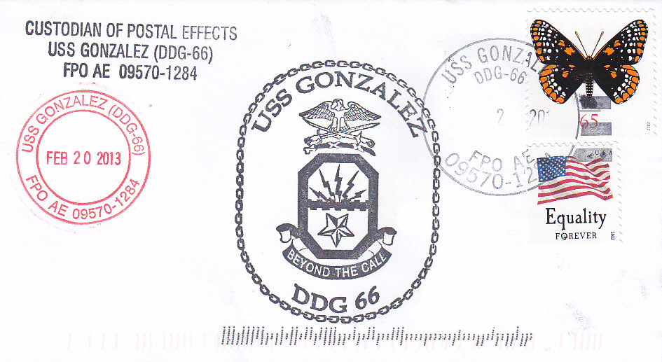 Beleg USS GONZALEZ DDG-66