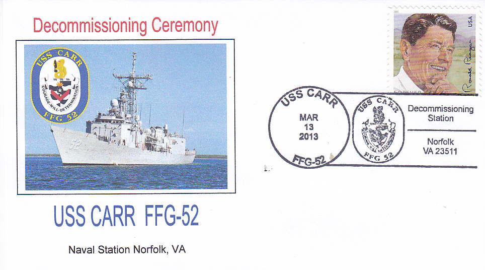 Beleg USS CARR FFG-52 Decommissioning