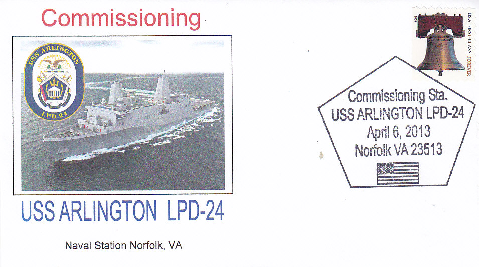 Beleg USS ARLINGTON LPD-24 Indienststellung