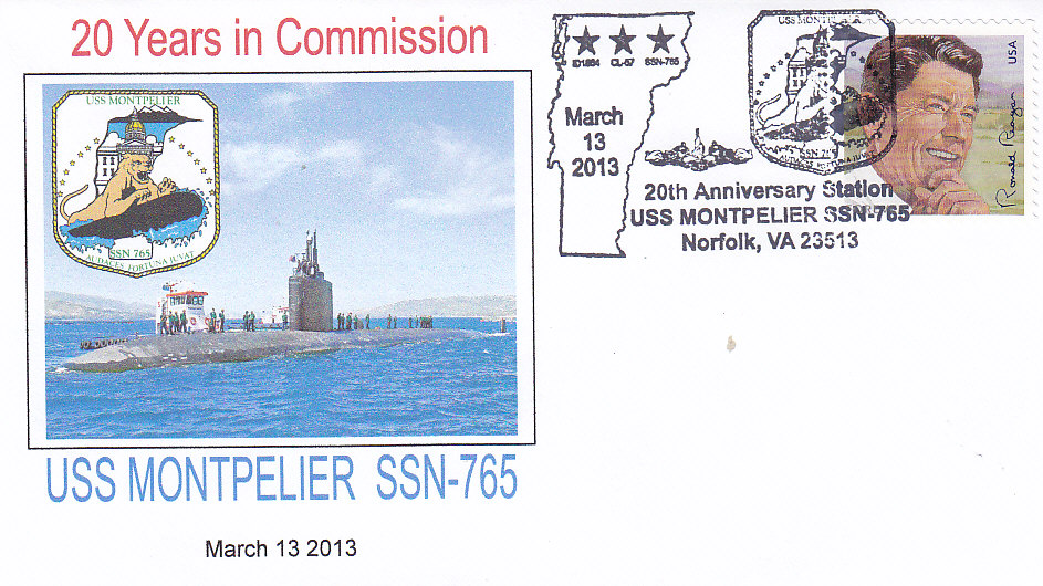 Beleg USS MONTPELIER SSN-765 20 Jahre