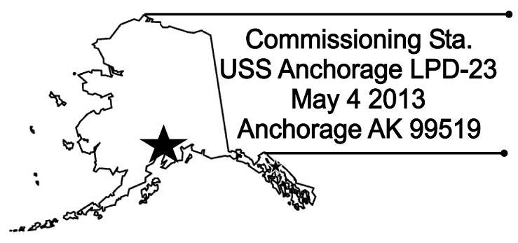 Sonderpoststempel USS ANCHORAGE LPD-23 CommissioningGrafik: USCS