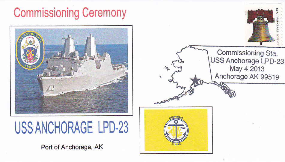 Beleg USS ANCHORAGE LPD-23 Commissioning Poststempel Anchorage