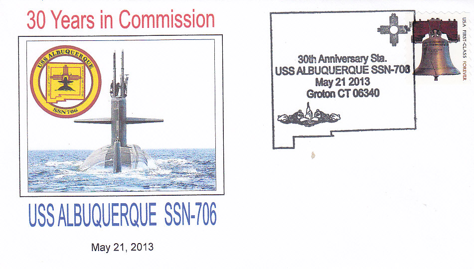 Beleg USS ALBUQUERQUE SSN-706 30 Jahre im Dienst