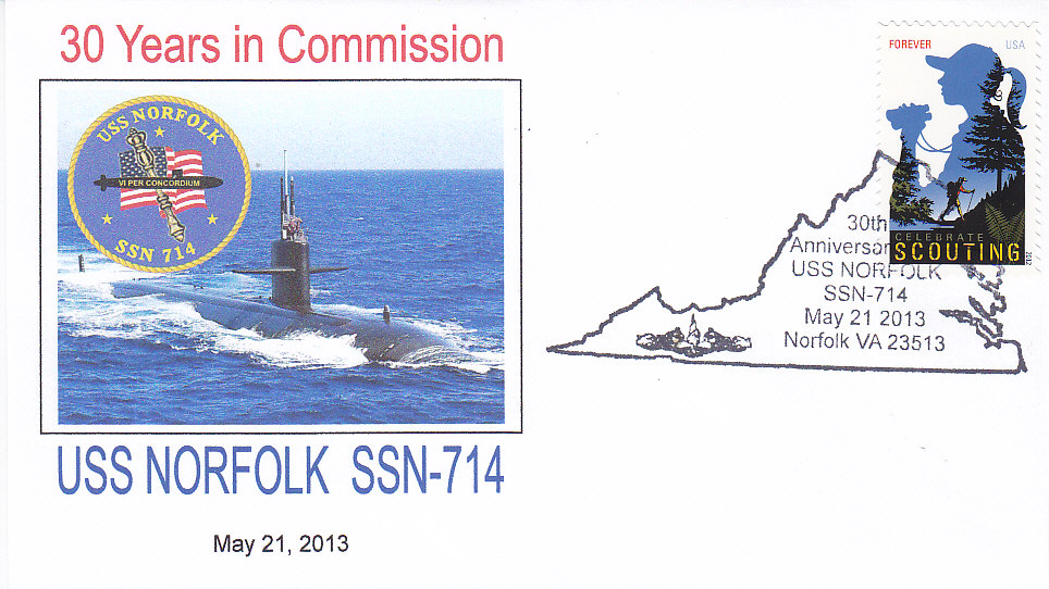 Beleg USS NORFOLK SSN-714 30 Jahre im Dienst