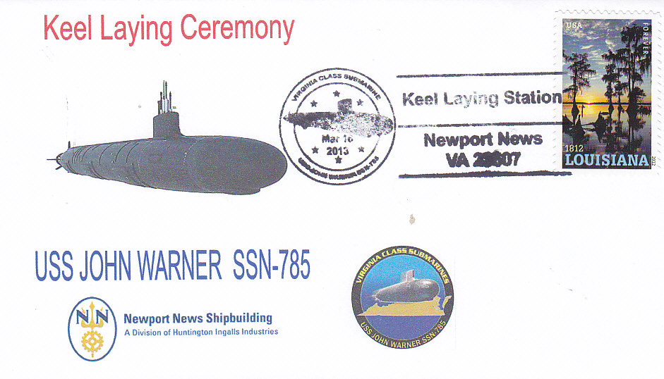 Beleg USS JOHN WARNER SSN-785 Kiellegung