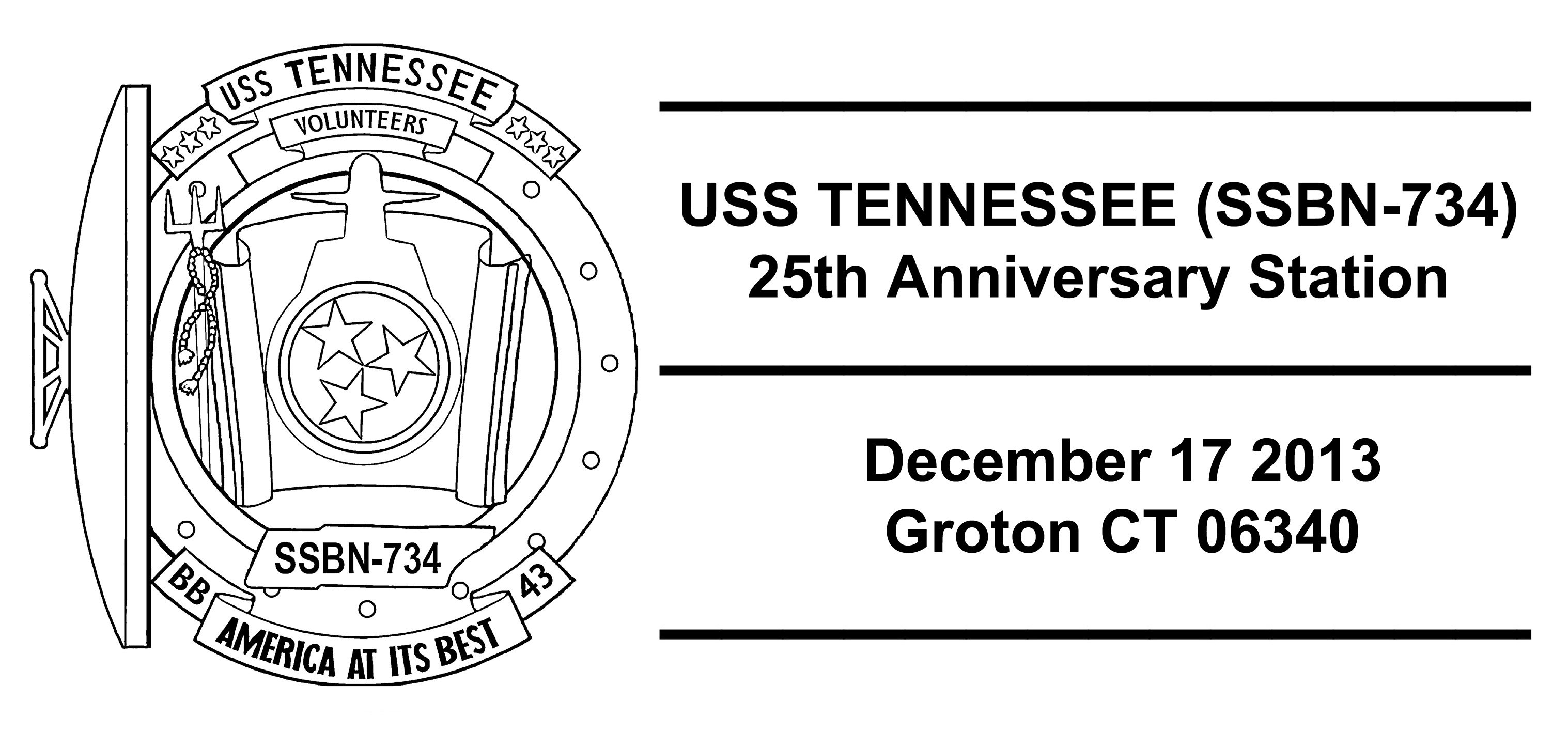 Sonderpoststempel USS TENNESSEE SSBN-734  25 Jahre im DienstDesign: Wolfgang Hechler