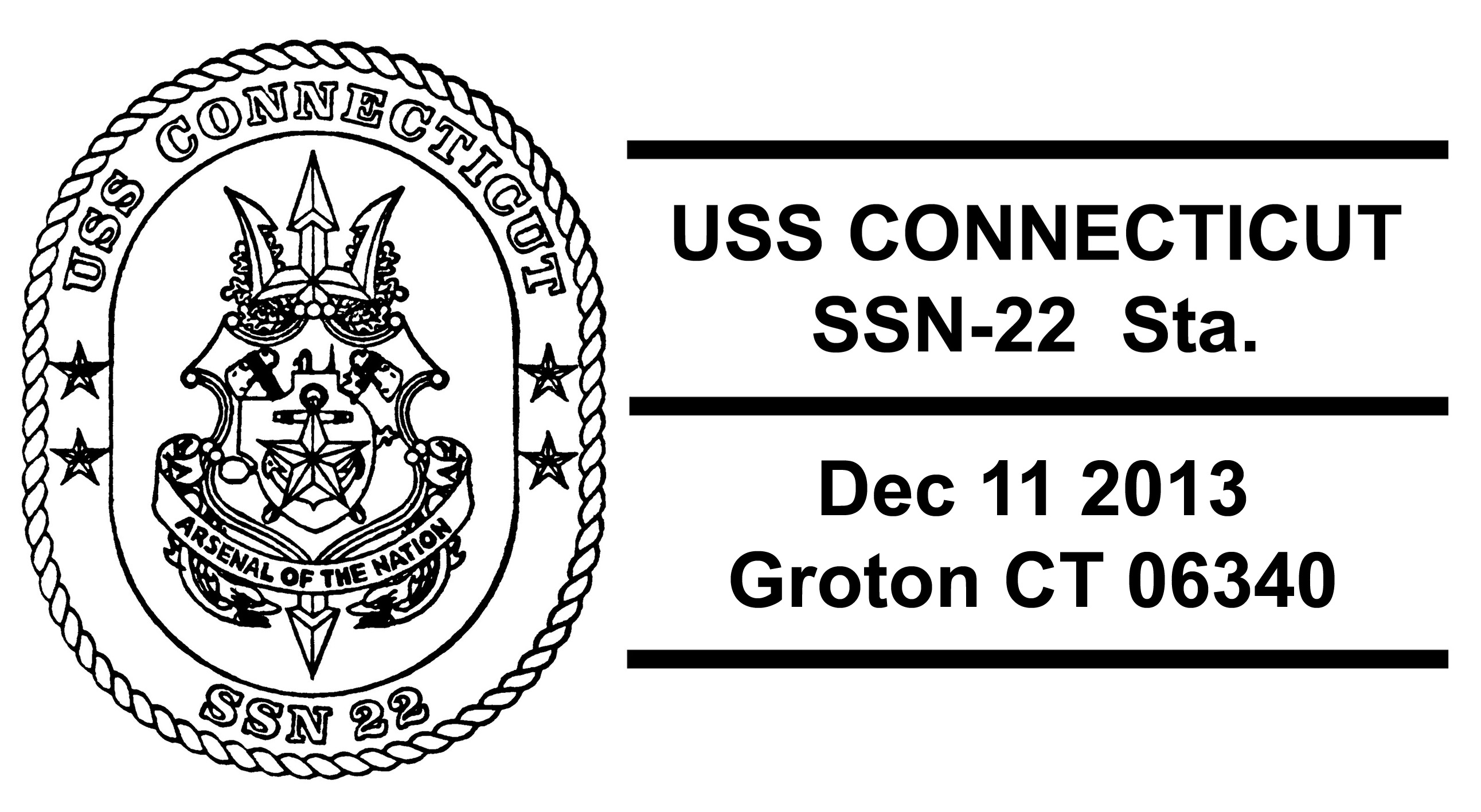 Sonderpoststempel USS CONNECTICUT SSN-22 15 Jahre im DienstDesign: Wolfgang Hechler