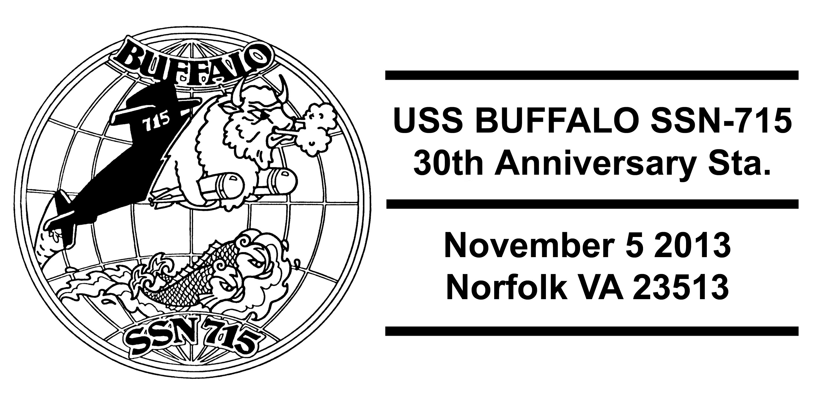 Sonderpoststempel USS BUFFALO SSN-715  30 Jahre im DienstDesign: Wolfgang Hechler