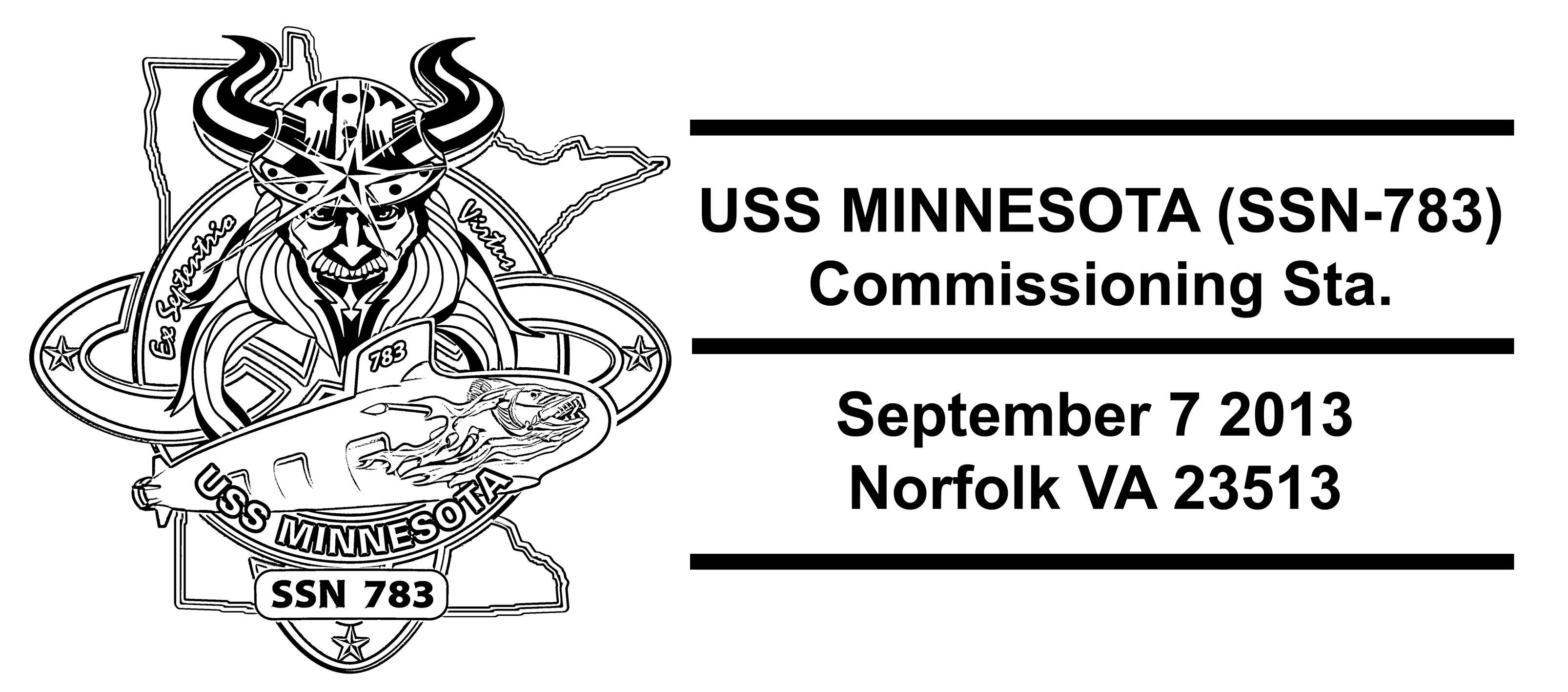 Sonderpoststempel USS MINNESOTA SSN-783 CommissioningGrafik: Wolfgang Hechler