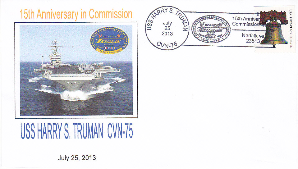 Beleg USS HARRY S. TRUMAN CVN-75 15 Jahre im Dienst Norfolk