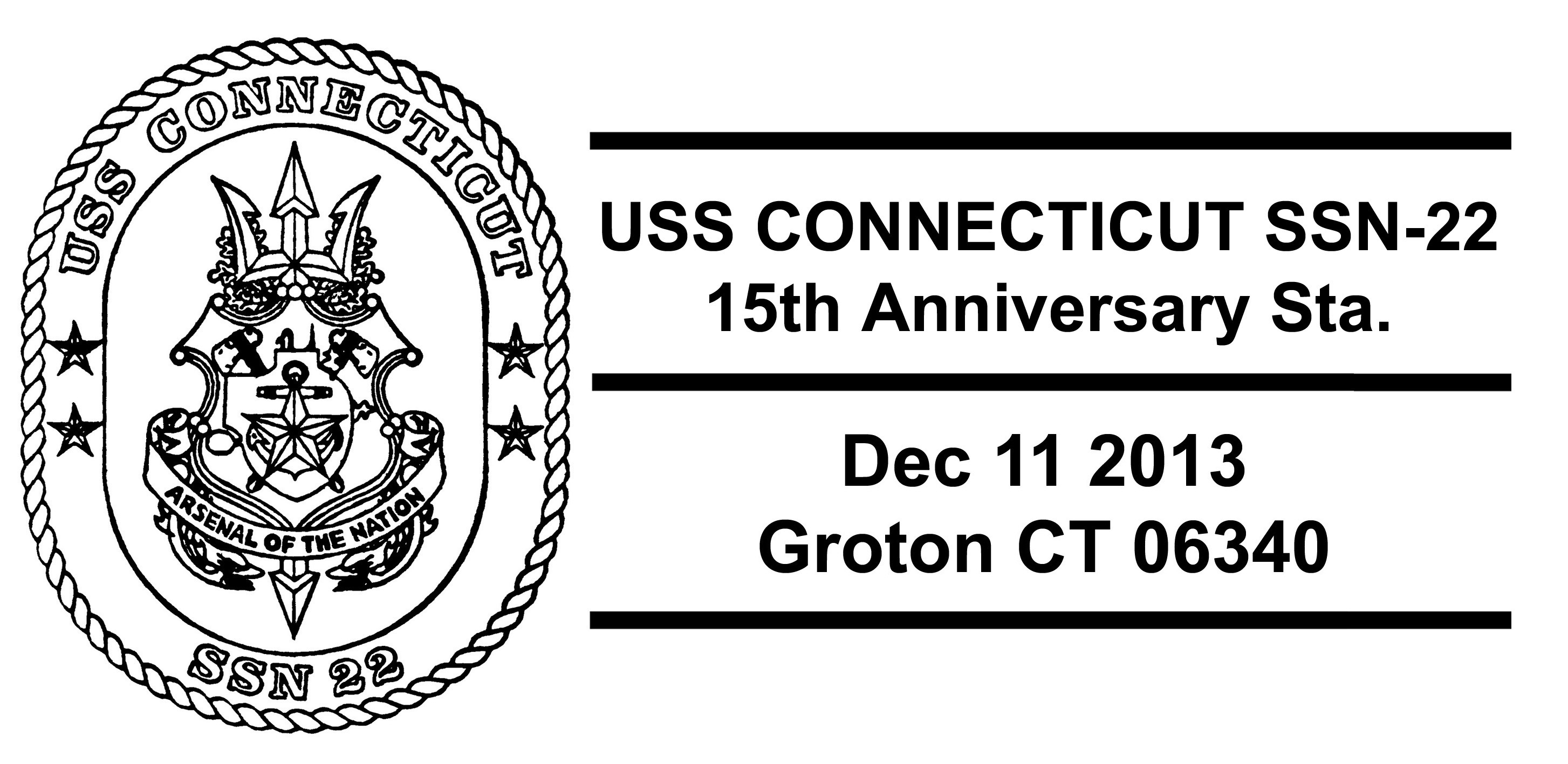 Sonderpoststempel USS CONNECTICUT SSN-22 15 Jahre im DienstDesign: Wolfgang Hechler