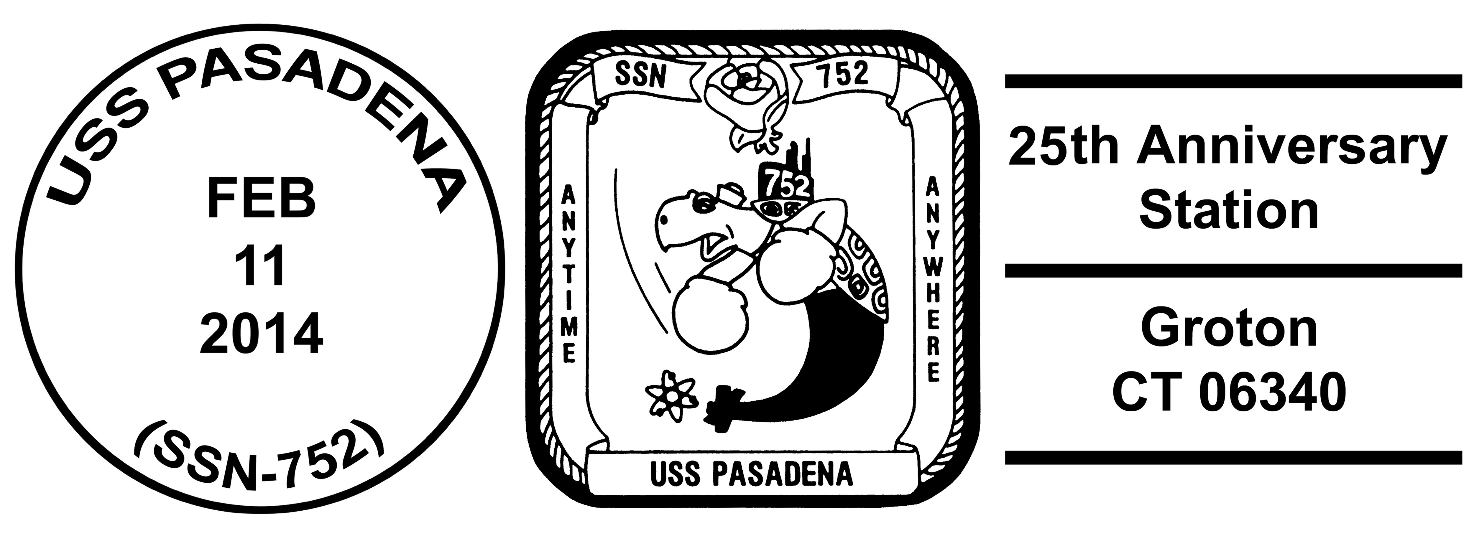Sonderpoststempel USS PASADENA SSN-752 25 Jahre im DienstDesign: Wolfgang Hechler