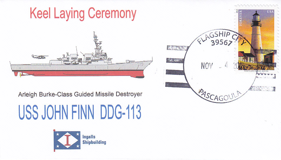 Beleg USS JOHN FINN DDG-113 Keel Laying Ceremony