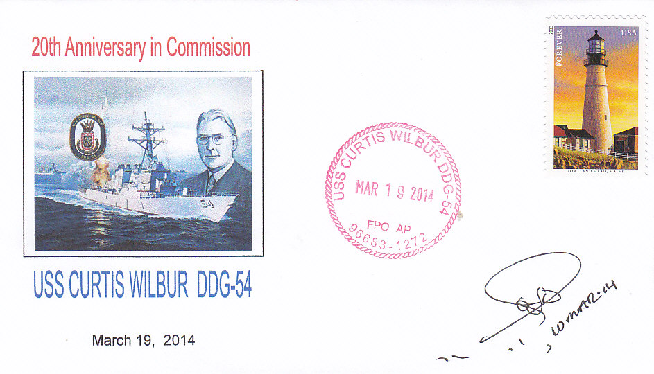 Beleg USS CURTIS WILBUR DDG-54 20 Jahre im Dienst