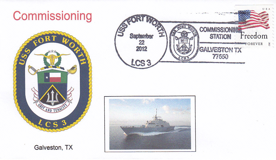 Beleg USS FORT WORTH LCS-3 Indienststellung Galveston