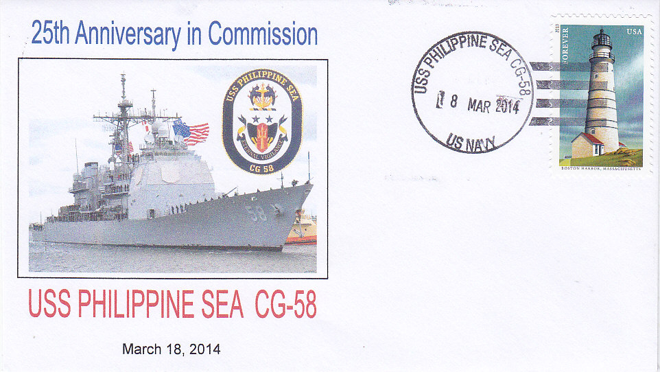 Beleg USS PHILIPPINE SEA CG-58 25 Jahre im Dienst