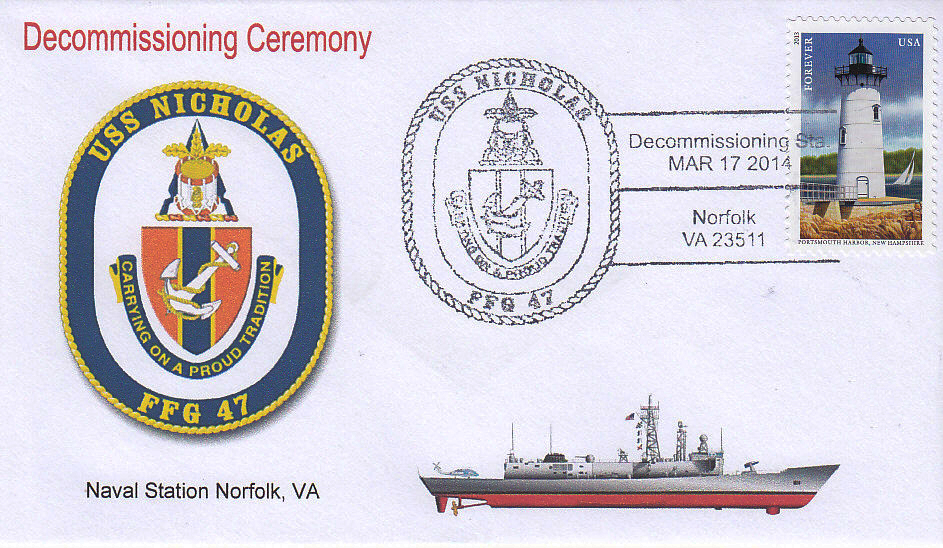 Beleg USS NICHOLAS FFG-47 Decommissioning NorVa