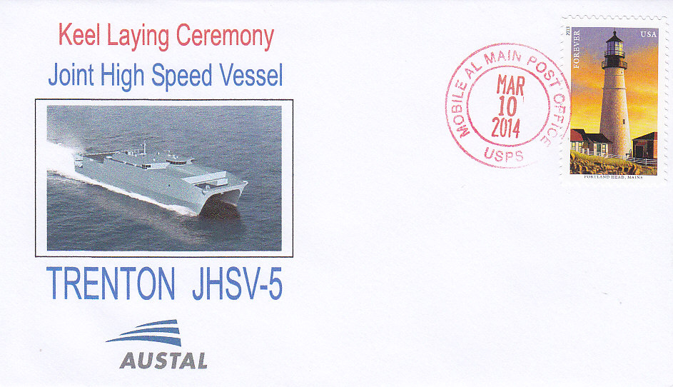 Beleg USNS TRENTON JHSV-5 Kiellegung