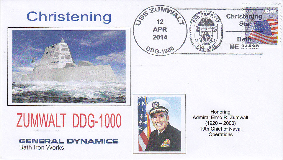 Beleg USS ZUMWALT DDG-1000 Christening