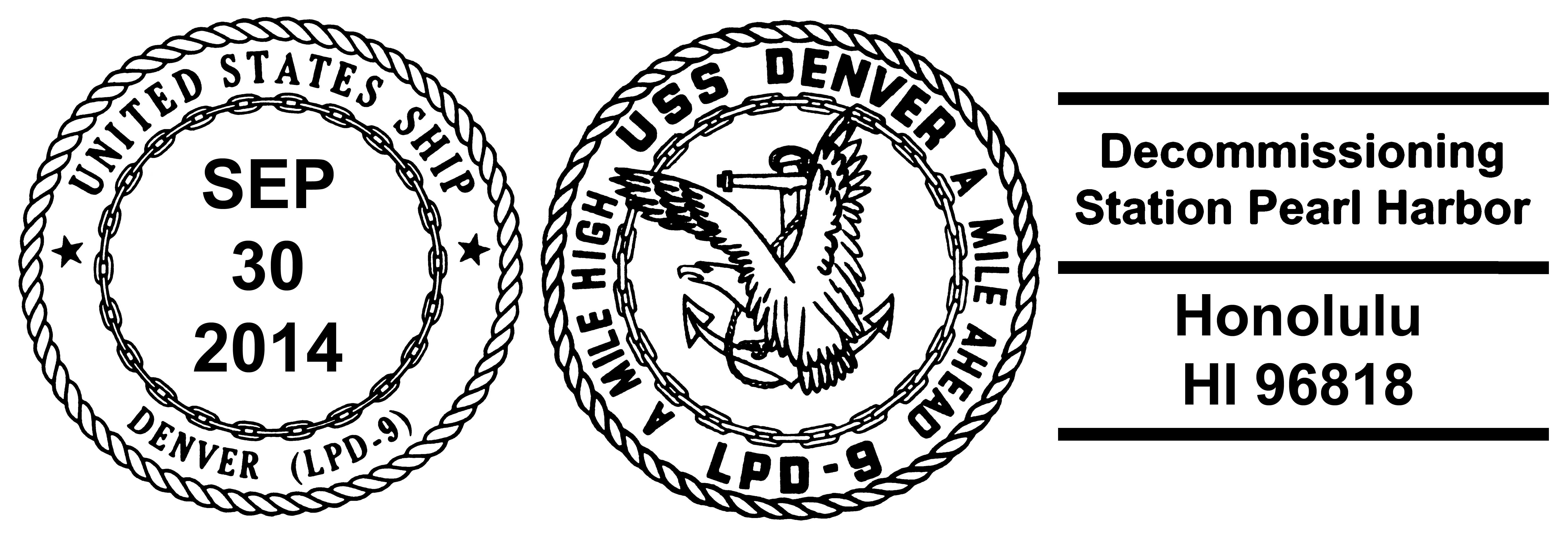 Sonderpoststempel USS DENVER LPD-9 Decommissioning Design: Wolfgang Hechler