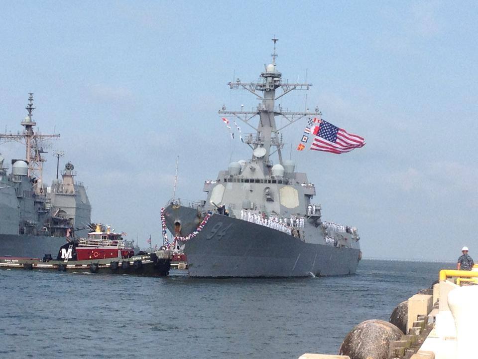USS NITZE DDG-94 Einlaufen Norfolk am 15.07.2014 Bild: Naval Station Norfolk Facebook Page