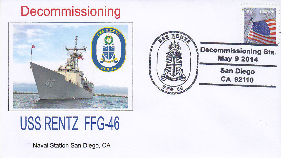 Beleg USS RENTZ FFG-46 Außerdienststellung San Diego