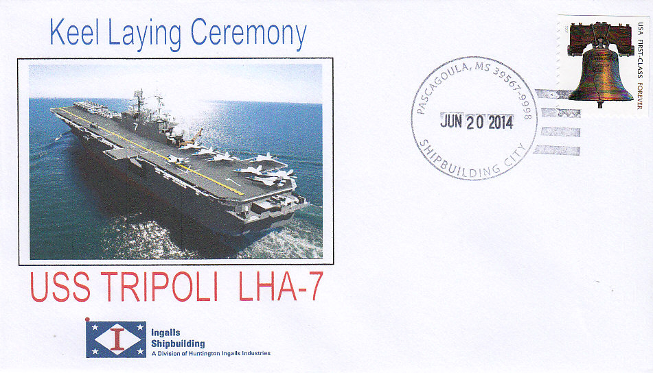 Beleg USS TRIPOLI LHA-7 Kiellegung