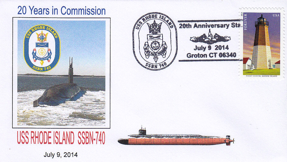 Beleg USS RHODE ISLAND SSBN-740 zum 20. Jahrestag der Indienststellung
