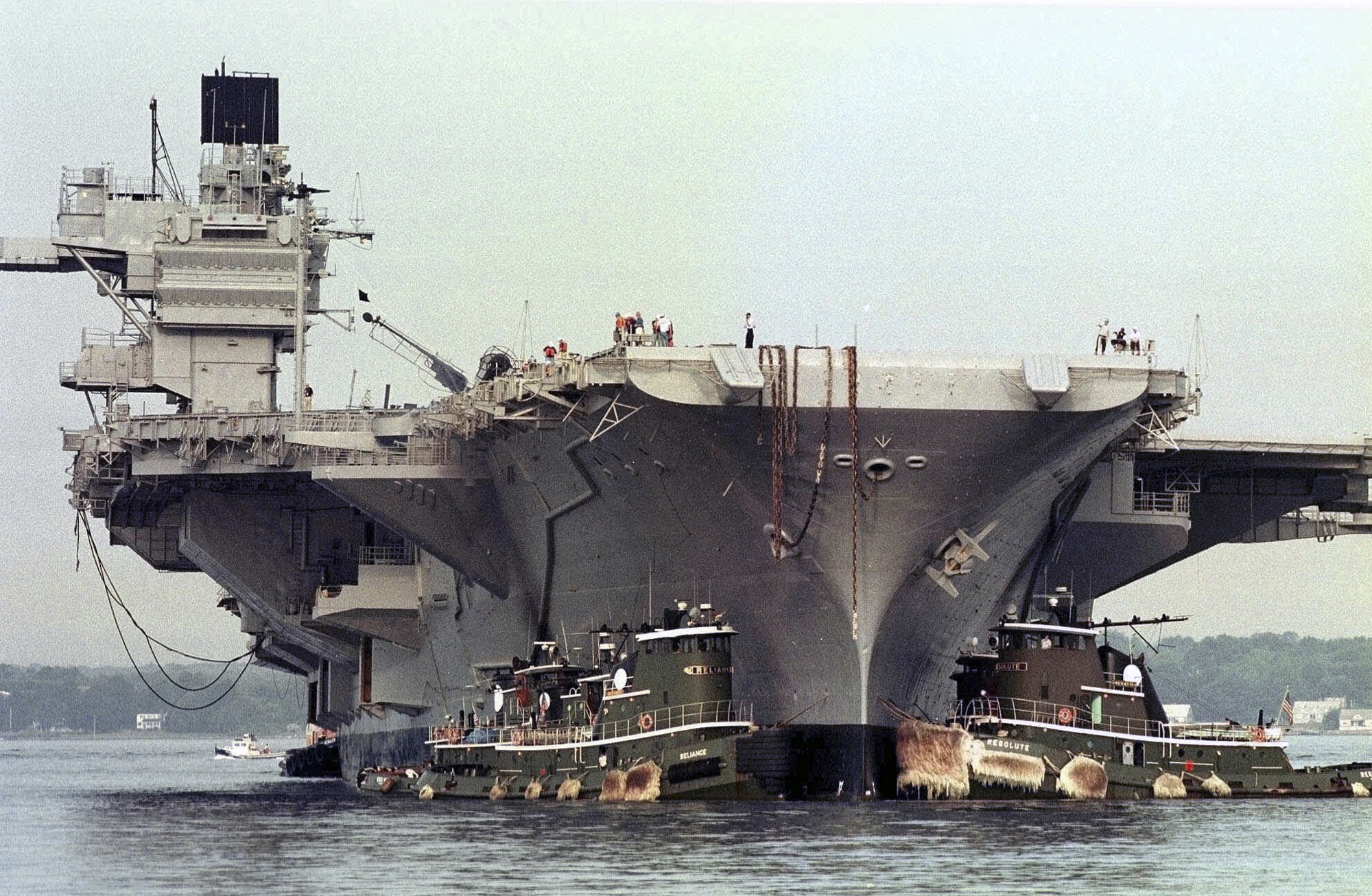 ex-USS SARATOGA CV-60 am 21.08.2014 in Newport, RI Bild: AP