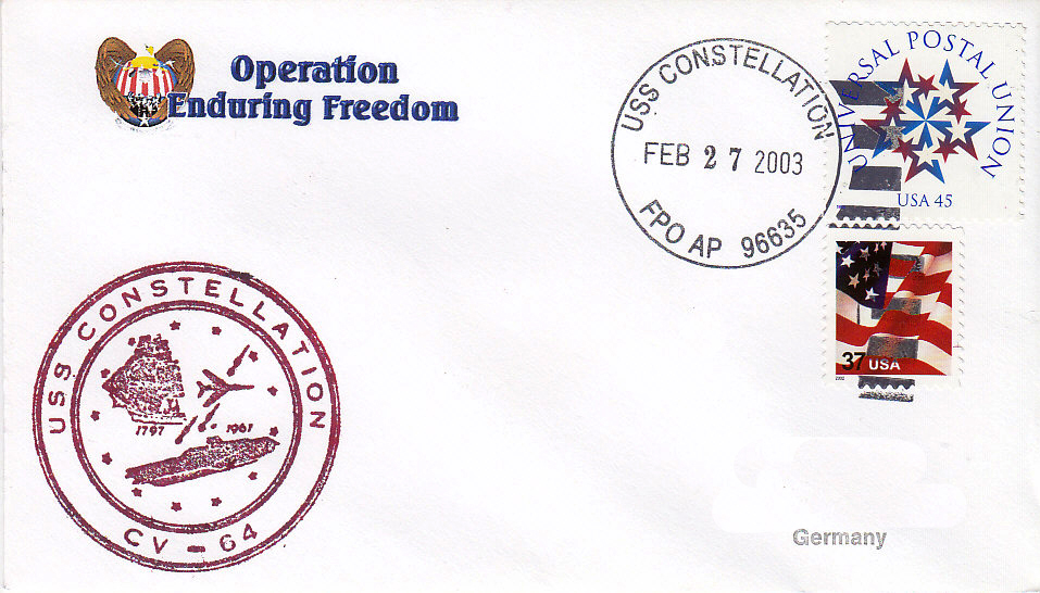 Beleg USS CONSTELLATION CV-64 Enduring Freedom 2003
