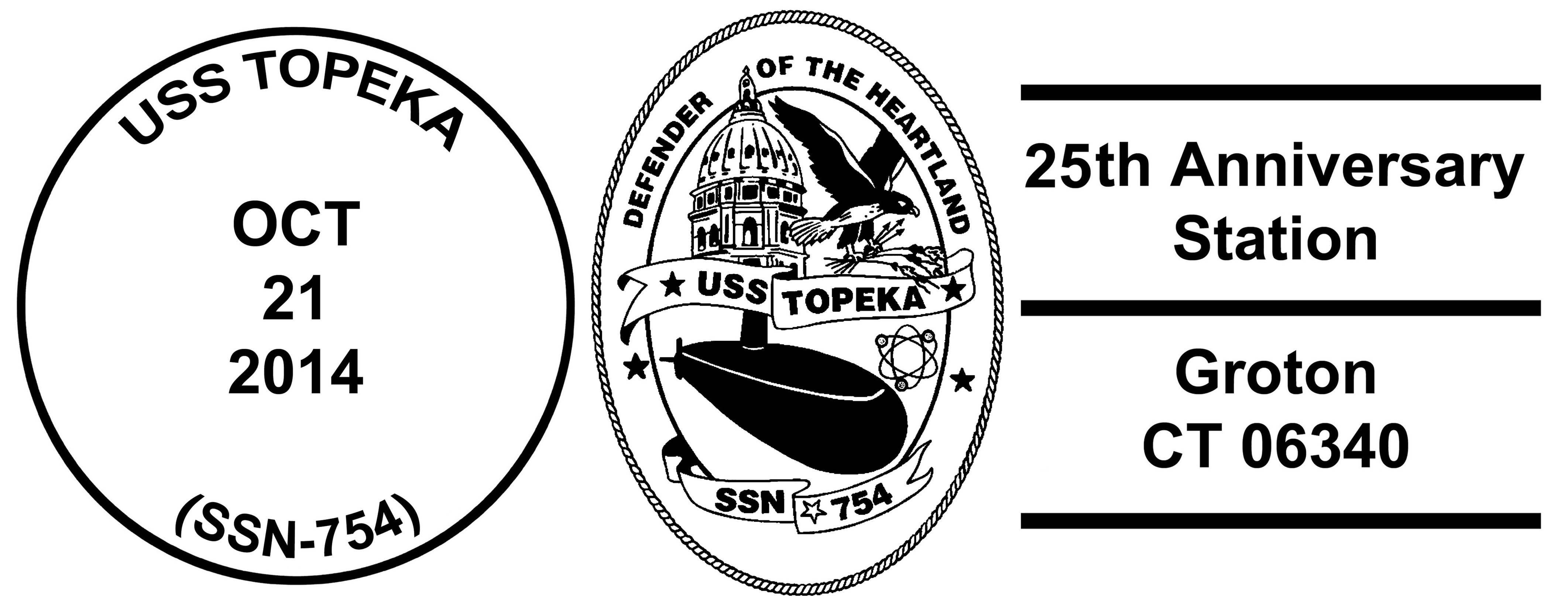 Sonderpoststempel USS TOPEKA SSN-754  25 Jahre im Dienst Design: Wolfgang Hechler