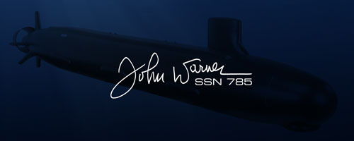 USS JOHN WARNER Christening Grafik: Huntington Ingalls Industries