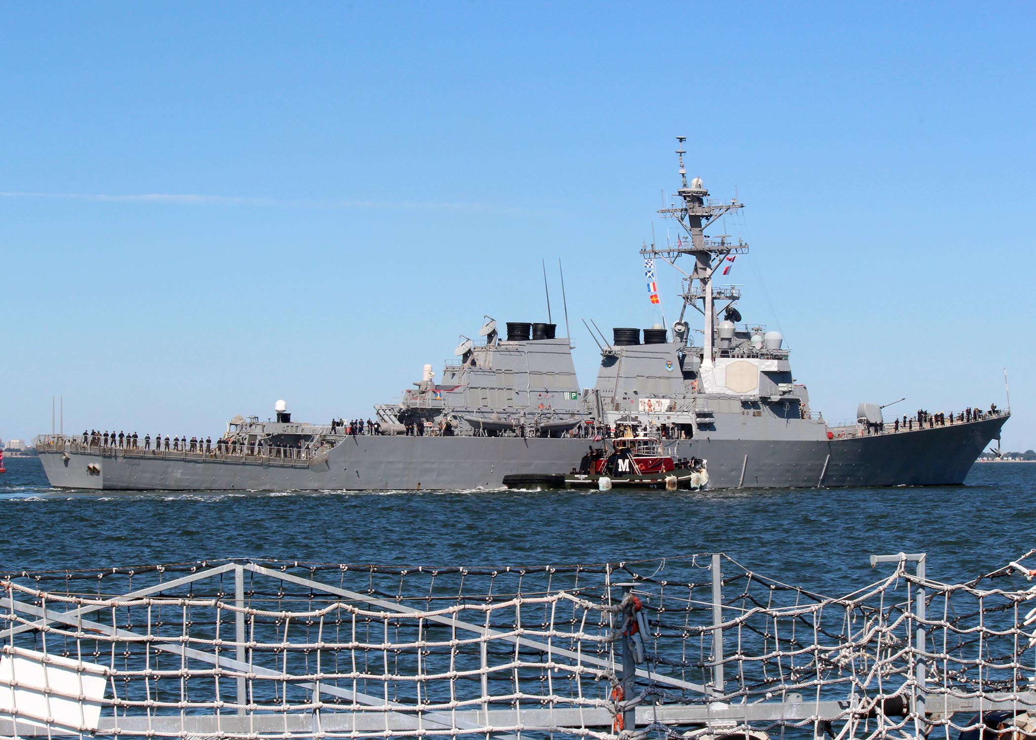 USS MITSCHER DDG-57 Auslaufen Norfolk am 22.09.2014 Bild: U.S. Navy