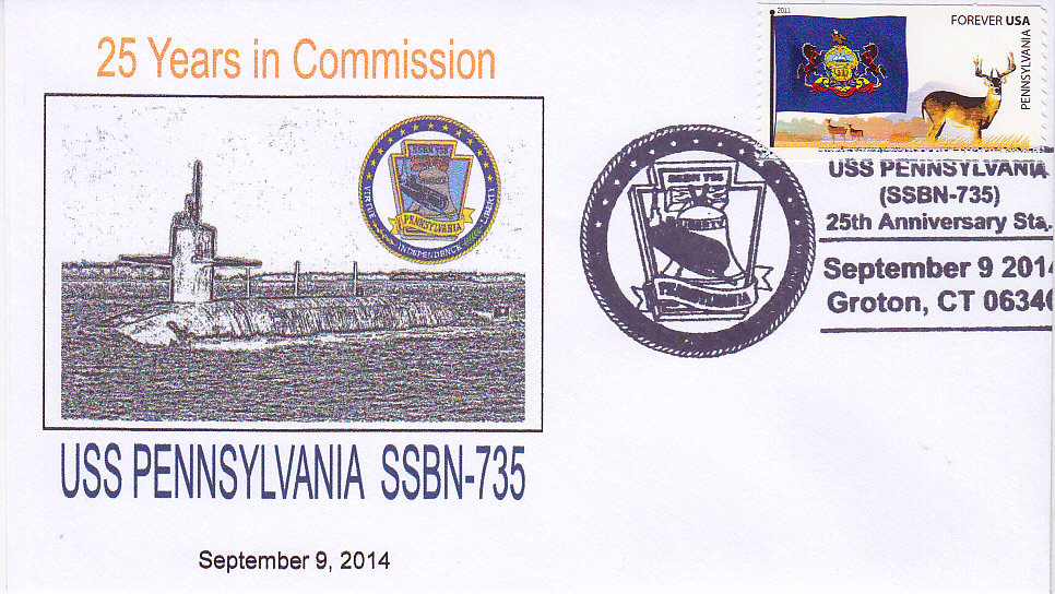 Beleg USS PENNSYLVANIA SSBN-73  25 Jahre im Dienst Groton