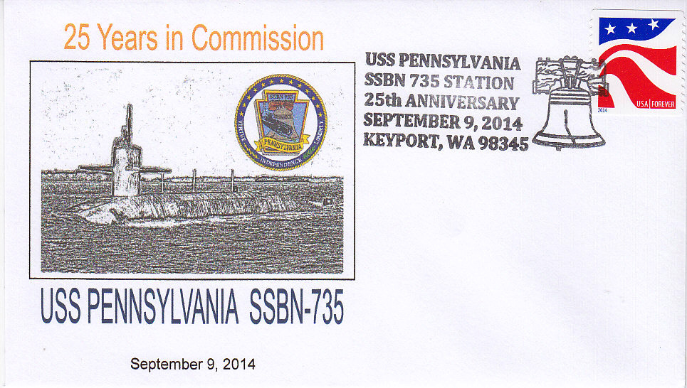 Beleg USS PENNSYLVANIA SSBN-73  25 Jahre im Dienst Keyport