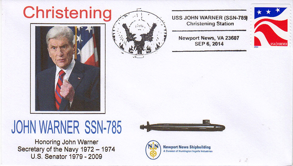 Beleg USS JOHN WARNER SSN-785 Christening