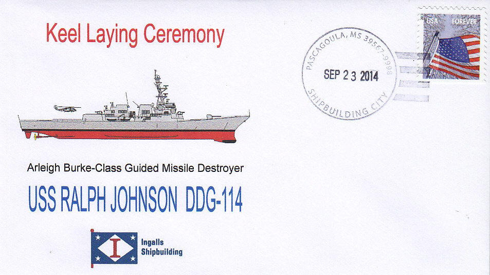 Beleg USS RALPH JOHNSON DDG-114 Kiellegung
