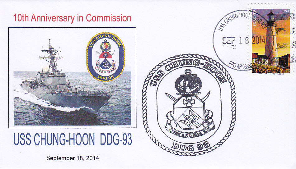 Beleg USS CHUNG-HOON DDG-93  10 Jahre im Dienst