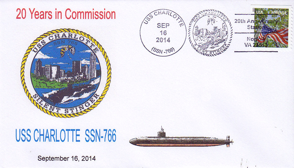 Beleg USS CHARLOTTE SSN-766  20 Jahre im Dienst