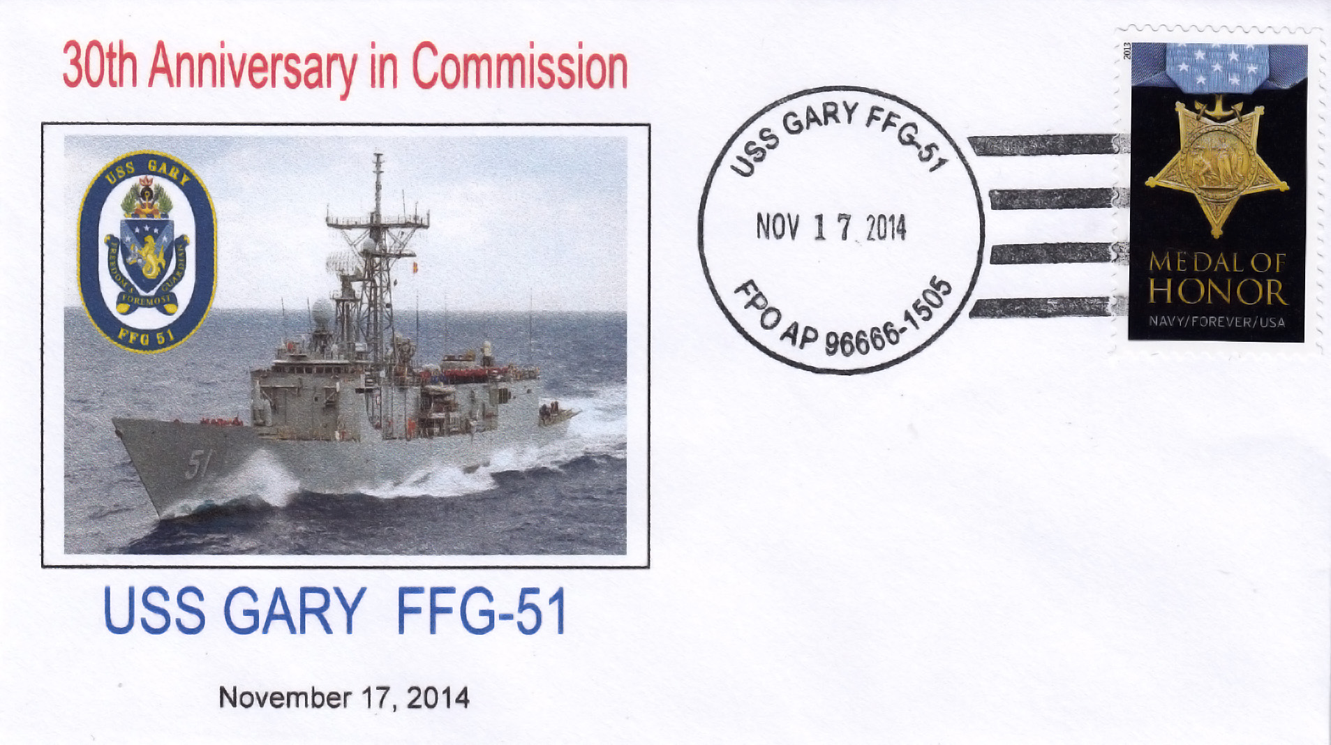 Beleg USS GARY FFG-51  30 Jahre im Dienst