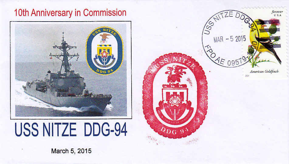 Beleg USS NITZE DDG-94  10 Jahre im Dienst