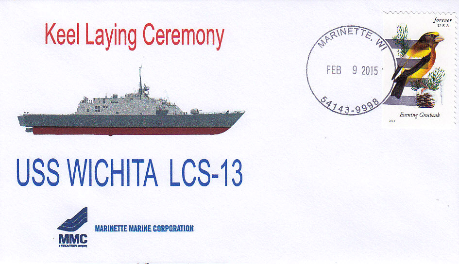 Beleg USS WICHITA LCS-13 Kiellegung