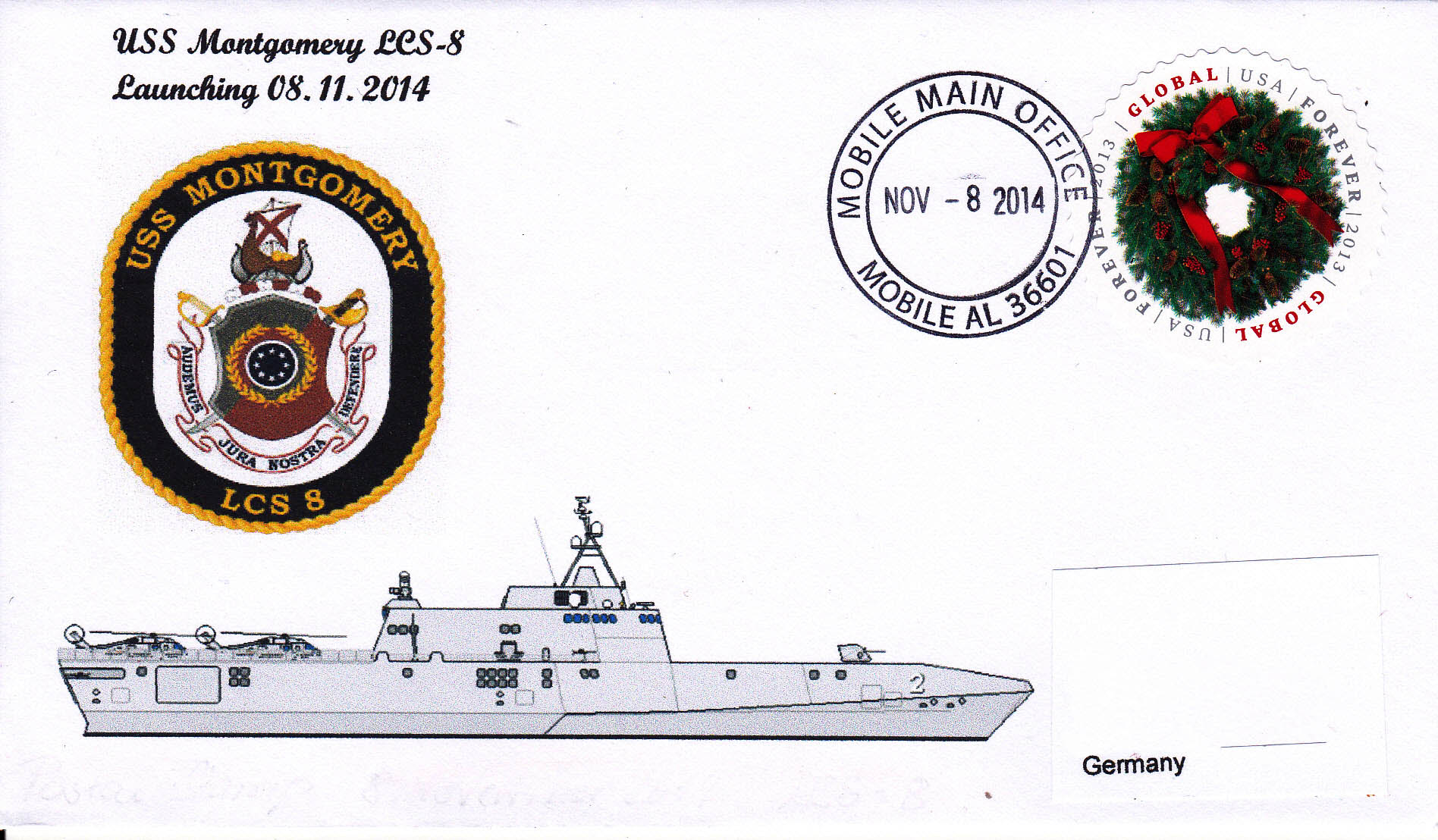 Beleg USS MONTGOMERY LCS-8  Launching von Heinz Grasse